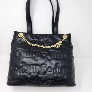 NWT JUICY COUTURE QUILTED BLACK JUICY PUFF TOTE SHOULDER BAG PURSE